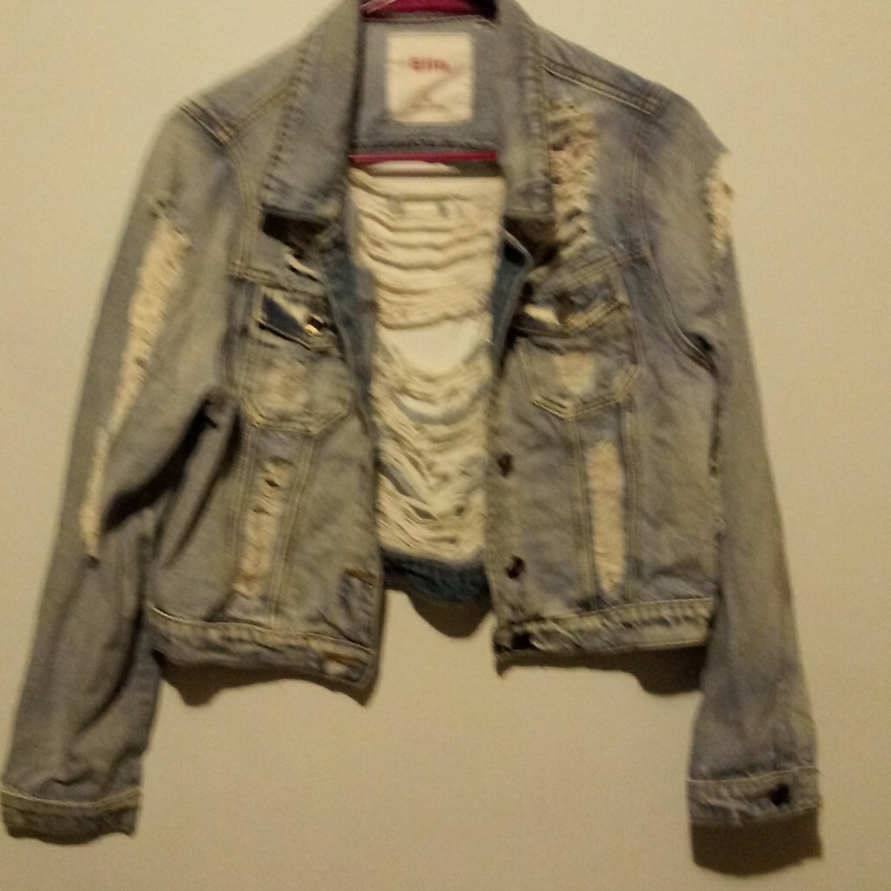 Ella distressed look jean jacket